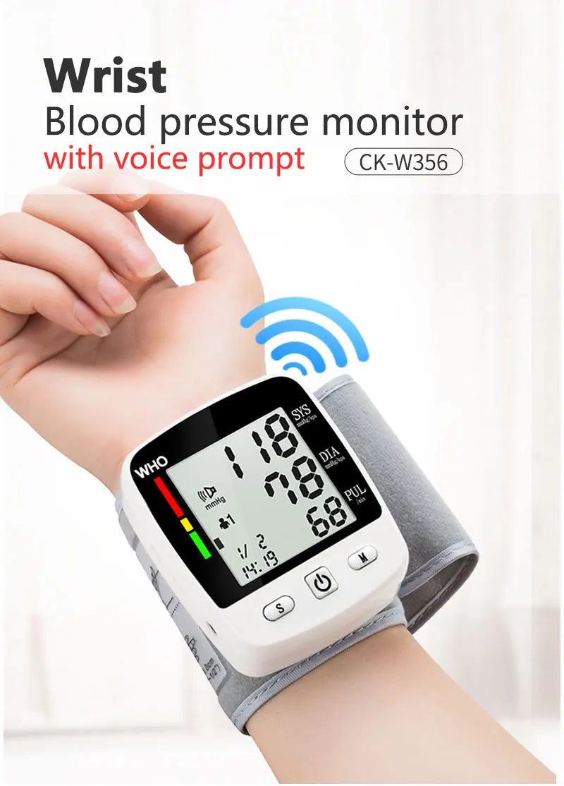 Digital LCD Rechargeable Wrist Blood Pressure Monitor