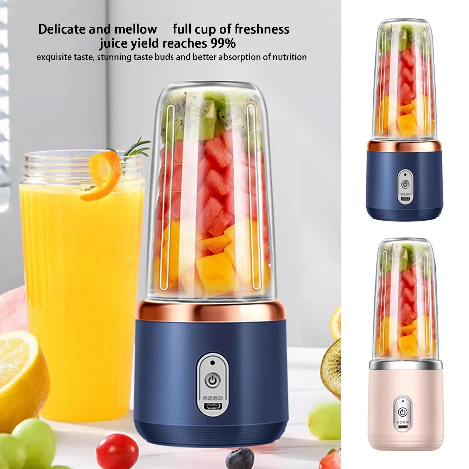 Rechargeable 6 Blades Electric Portable Juicer Cup Mixer