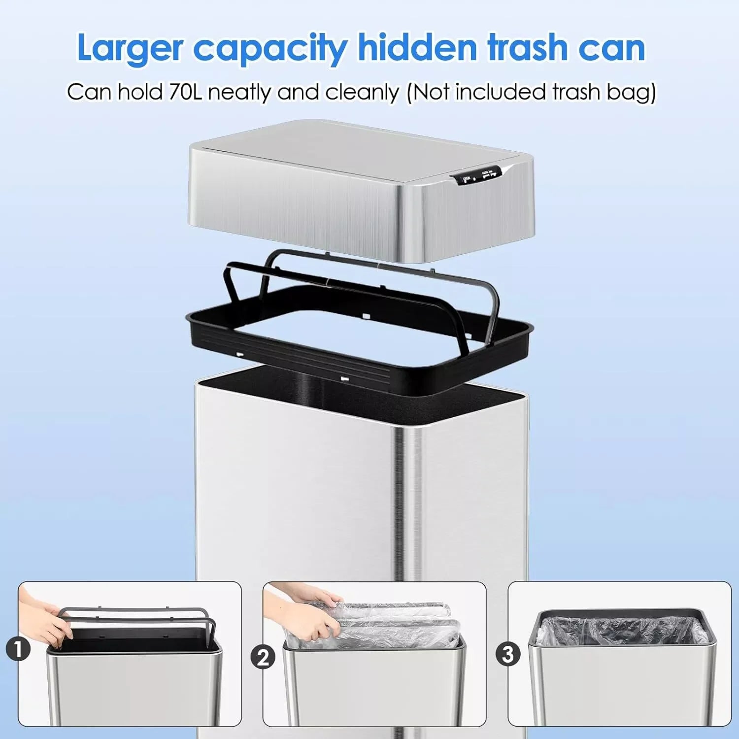 13.2-21.1Gal (50-80L) Motion Sensor Trash Can