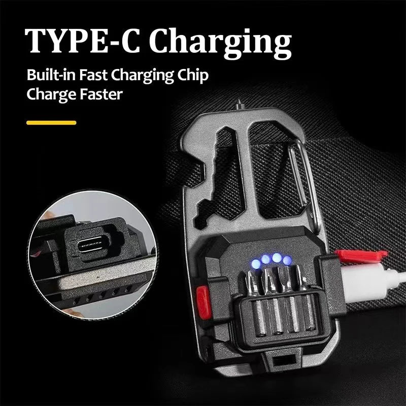 Multifunction Rechargeable Emergency Keychain lighting 7 Modes
