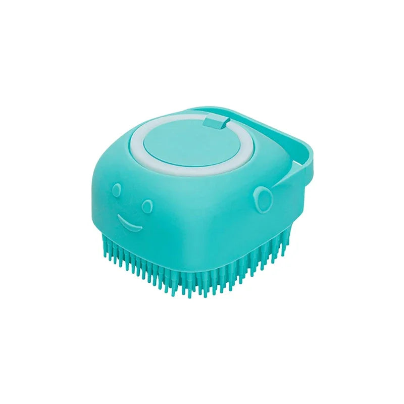 2-in-1 Dog Bathing &amp; Massage Brush with Shampoo Dispenser