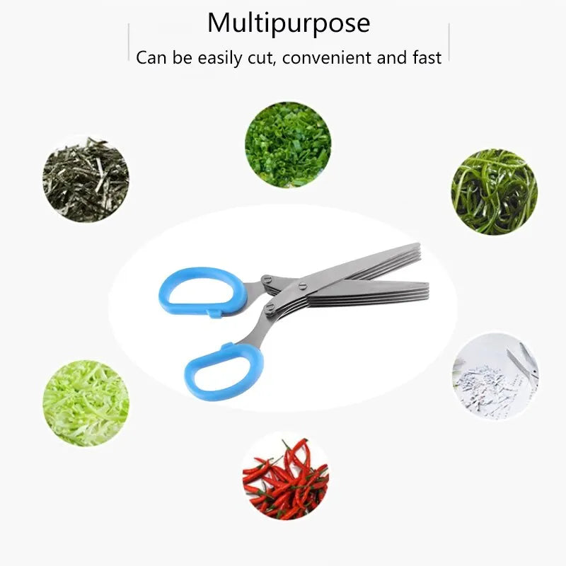 Multifunctional Multi-Layer Stainless Steel Kitchen Scissors