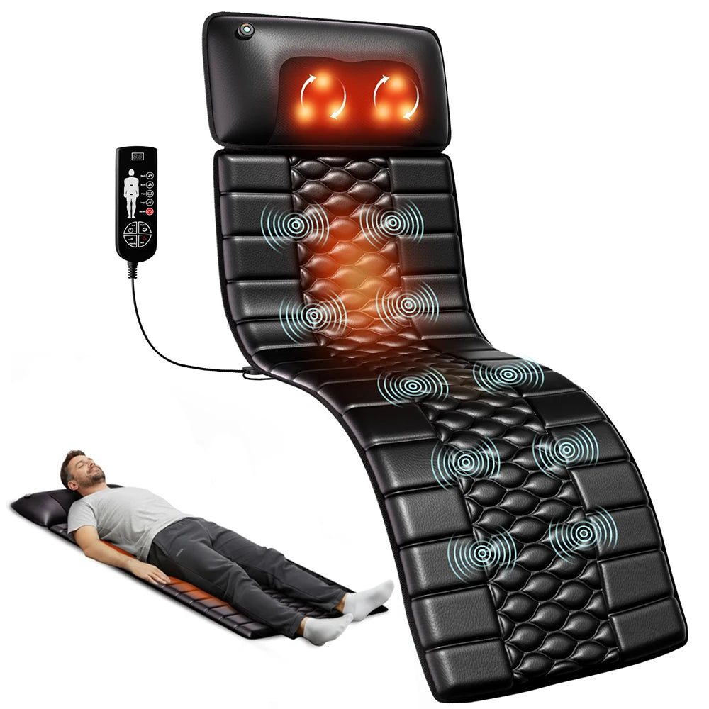 Full Body Shiatsu Massage Mat with Heat, Detachable Massager Pad