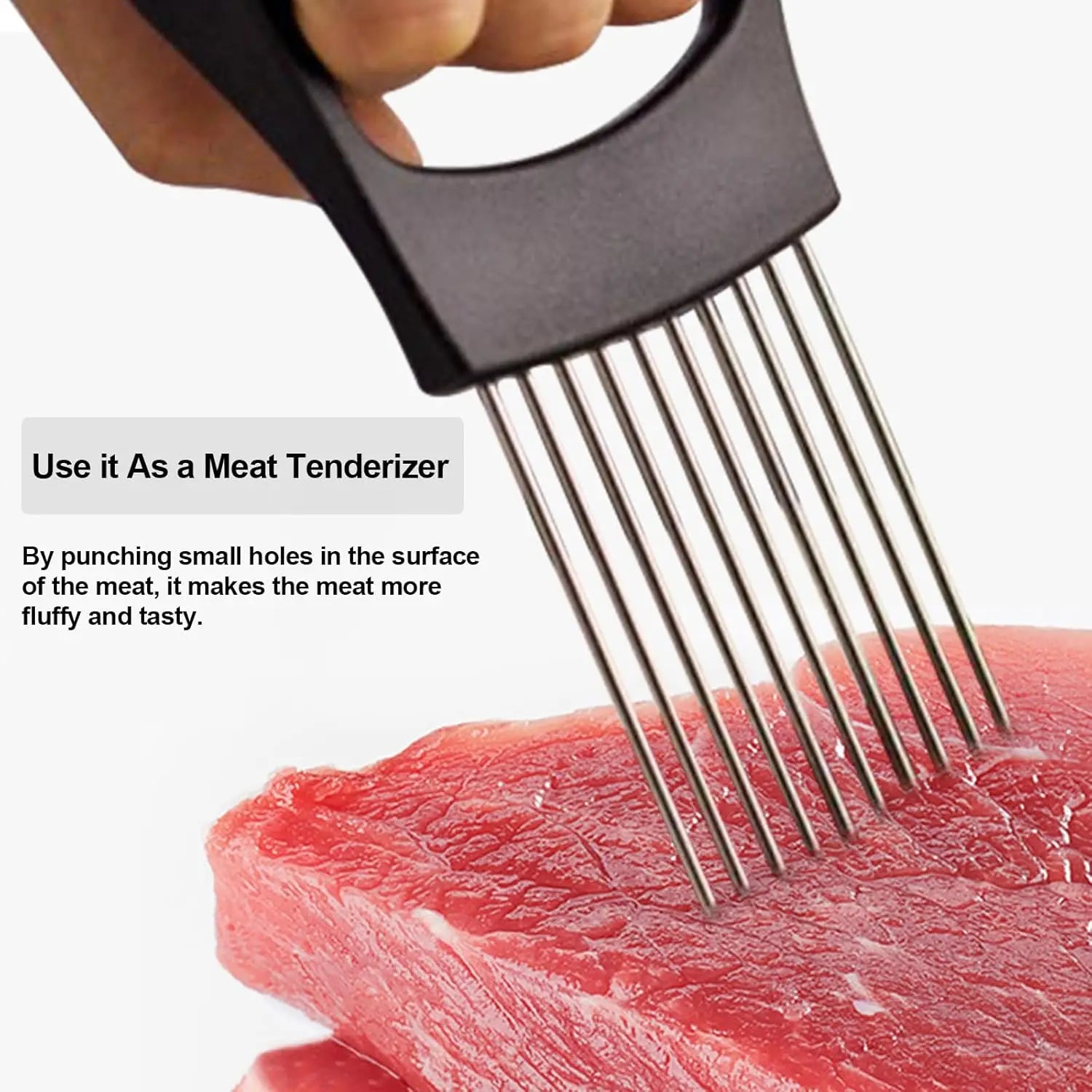 Stainless Steel Onion Cutter Holder Food Slicers Assistant