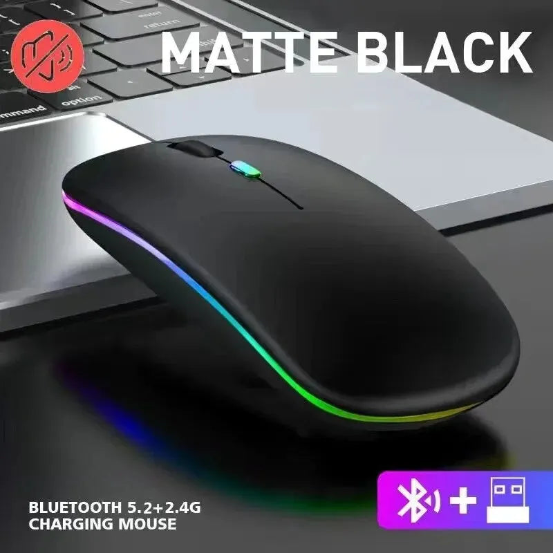 Wireless Rechargeable Silent LED Backlit Mouse