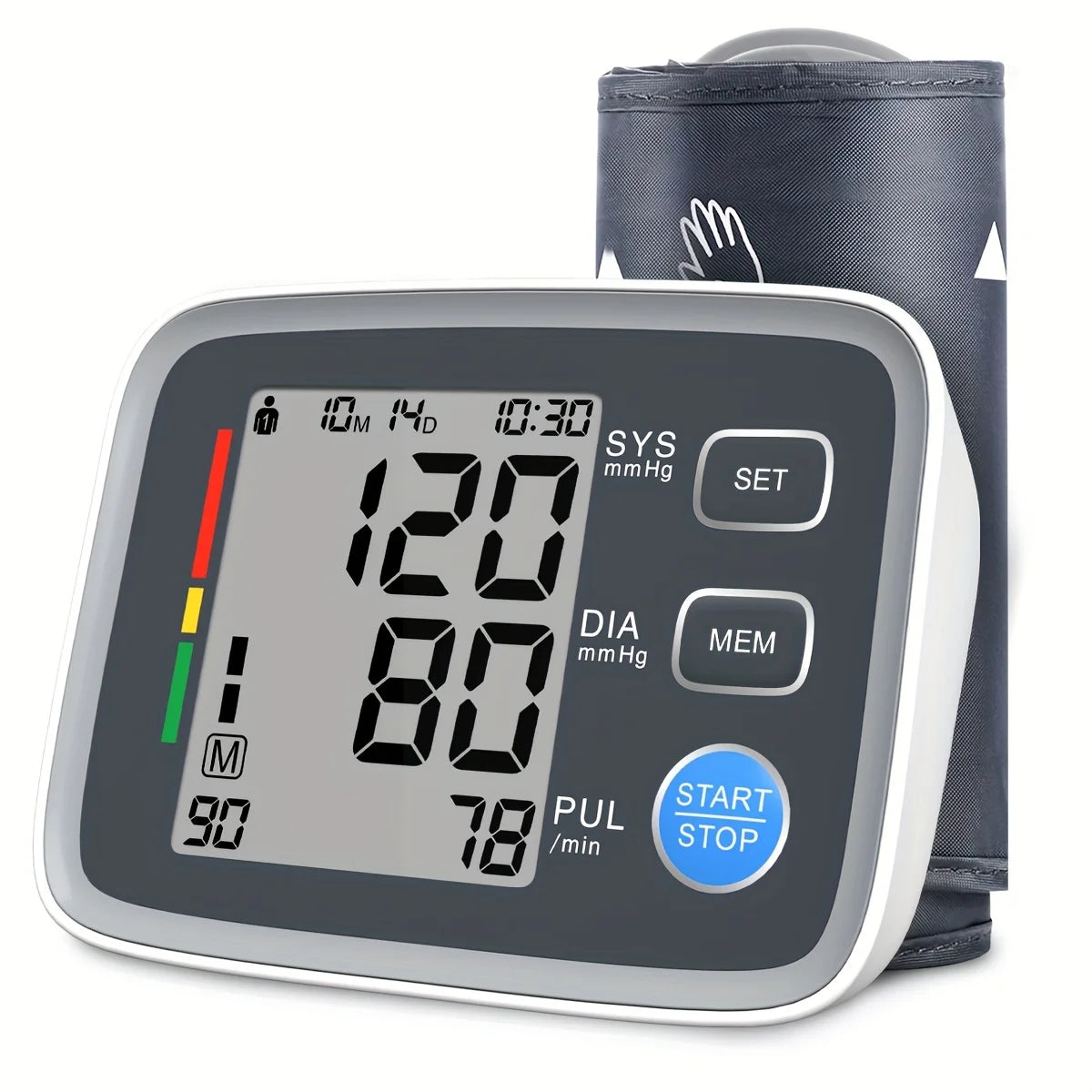 Adjustable cuff automatic digital upper arm blood pressure monitor