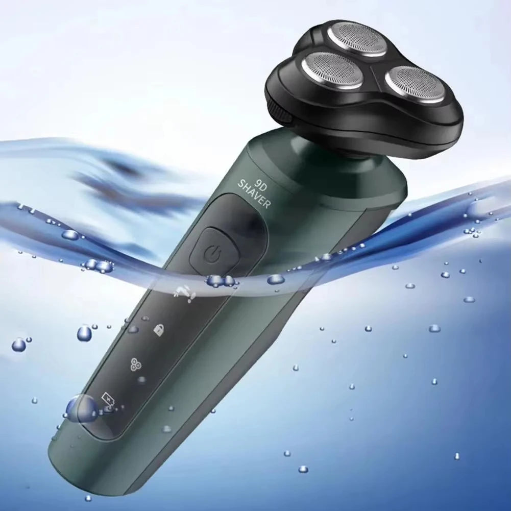 Electric Waterproof Rechargeable Razor with Rotary Blades