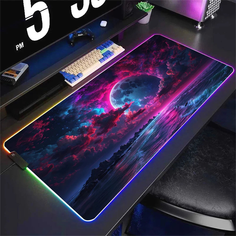 Universe RGB Large Backlit LED Luminous Gaming Mousepad