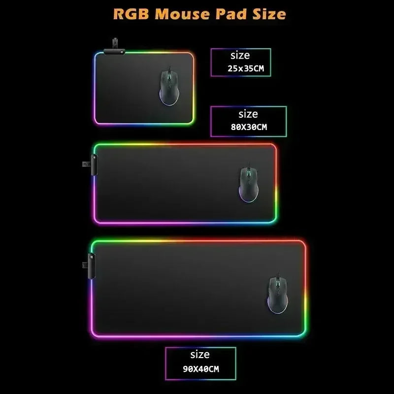 Large Geometric RGB Luminous LED Gamer Mousepad