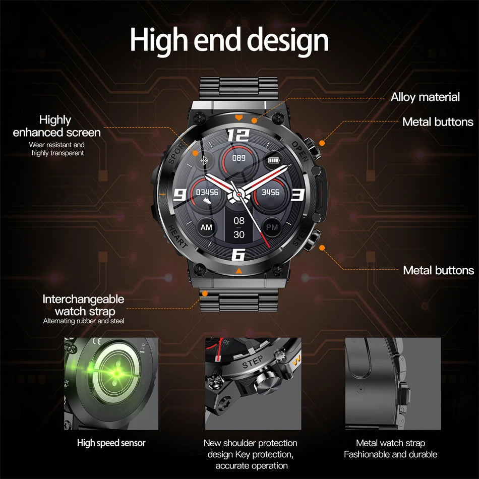 2026 Men Fitness Smart Watch Bluetooth Calling