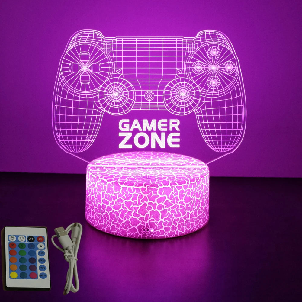 NEON GAMER 3D Lamp - LED Night Light