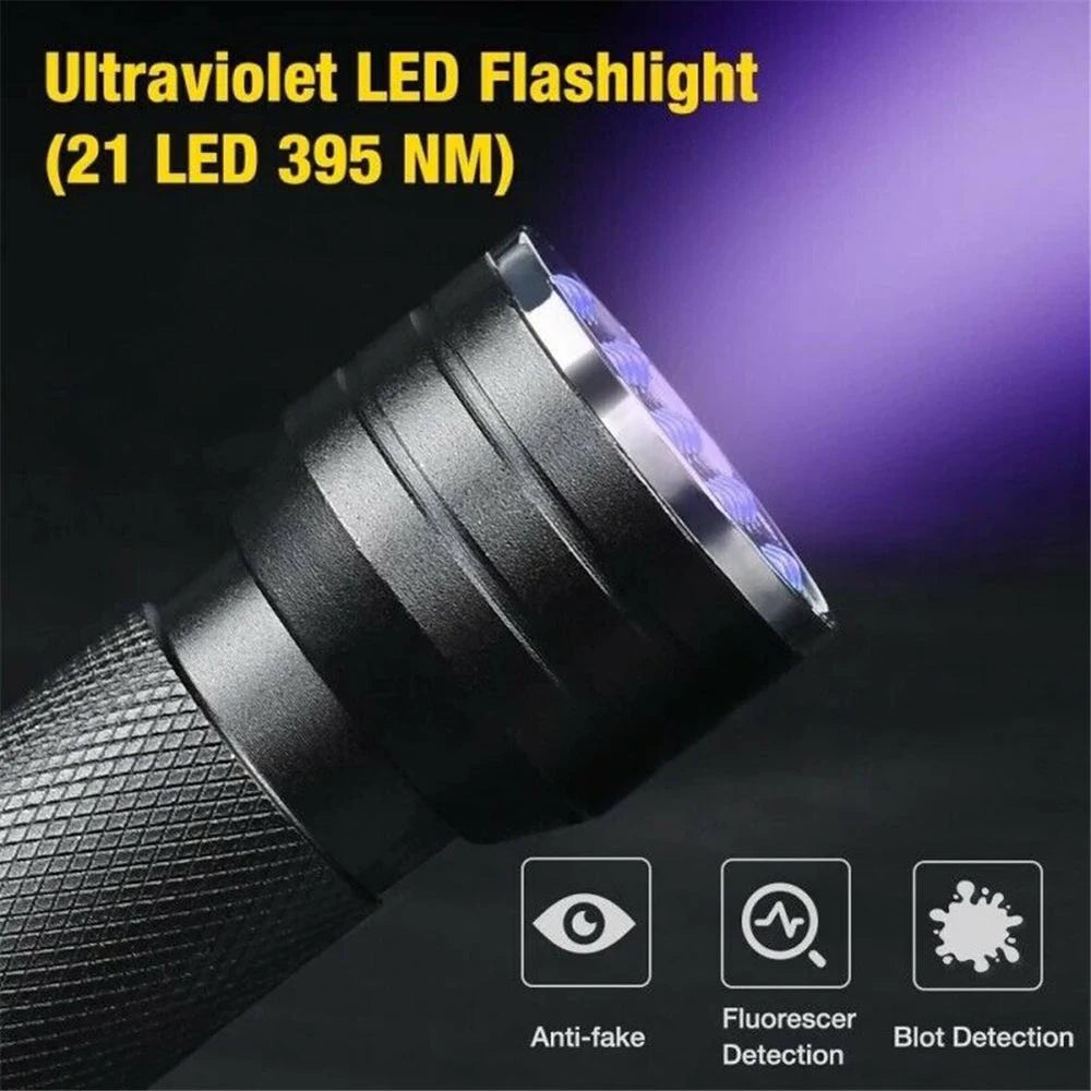 Portable 21 LED UV Ultraviolet Flashlight