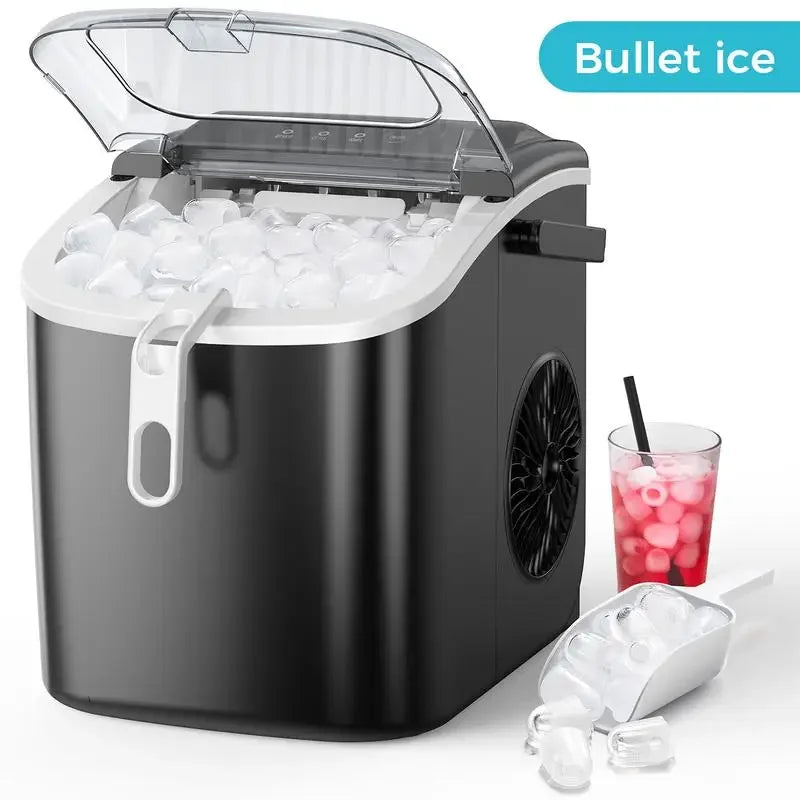 COWSAR Bullet Ice Maker - Portable Countertop Self-Cleaning Ice Maker