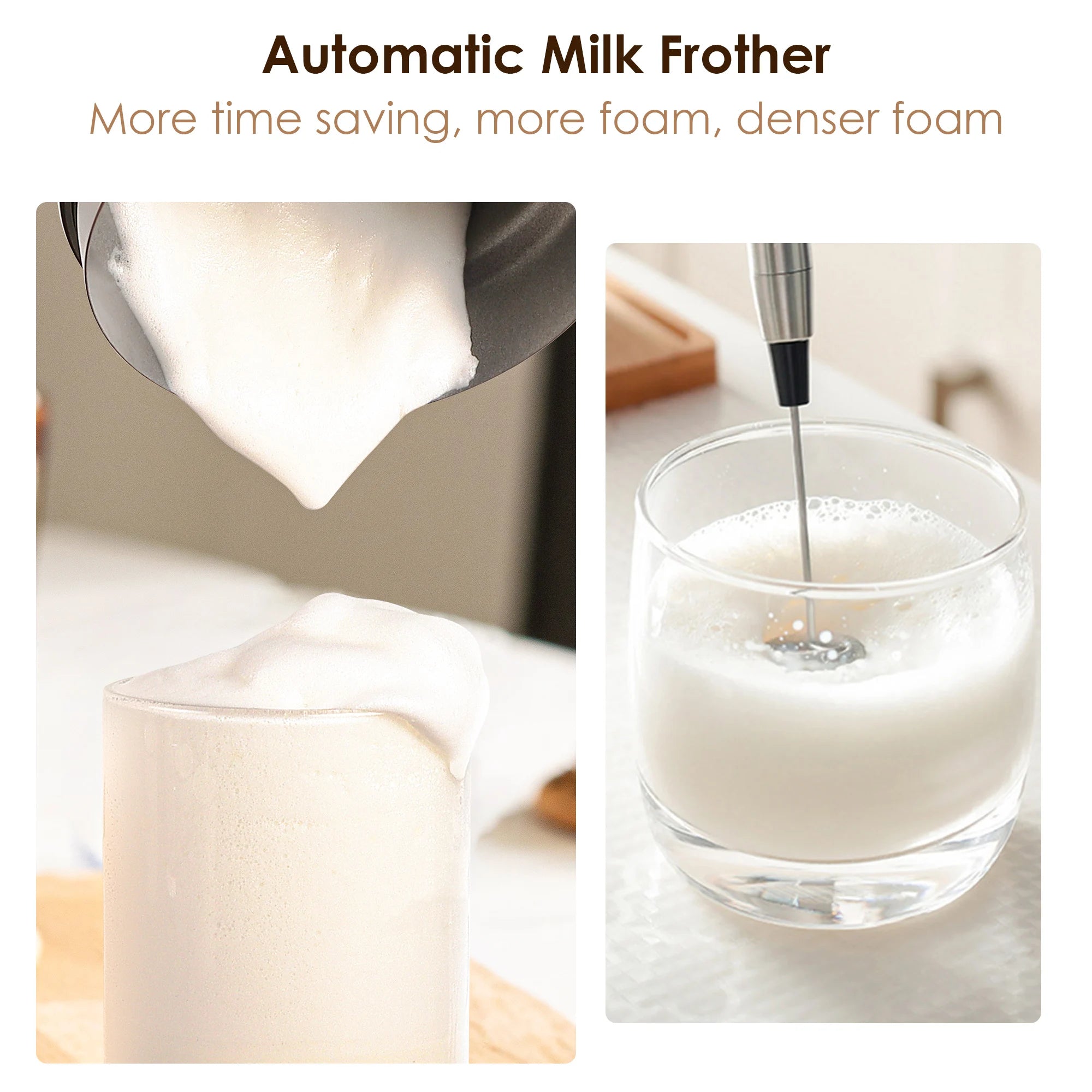 5-in-1 Hot & Cold Milk Frother with LED Touch Screen
