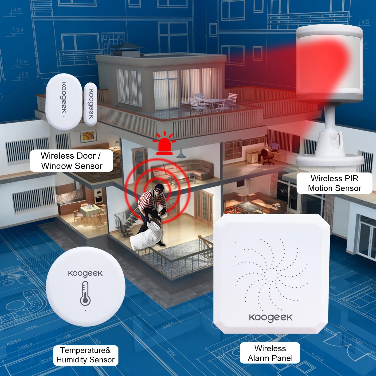 Wireless WiFi Smart Home Security System