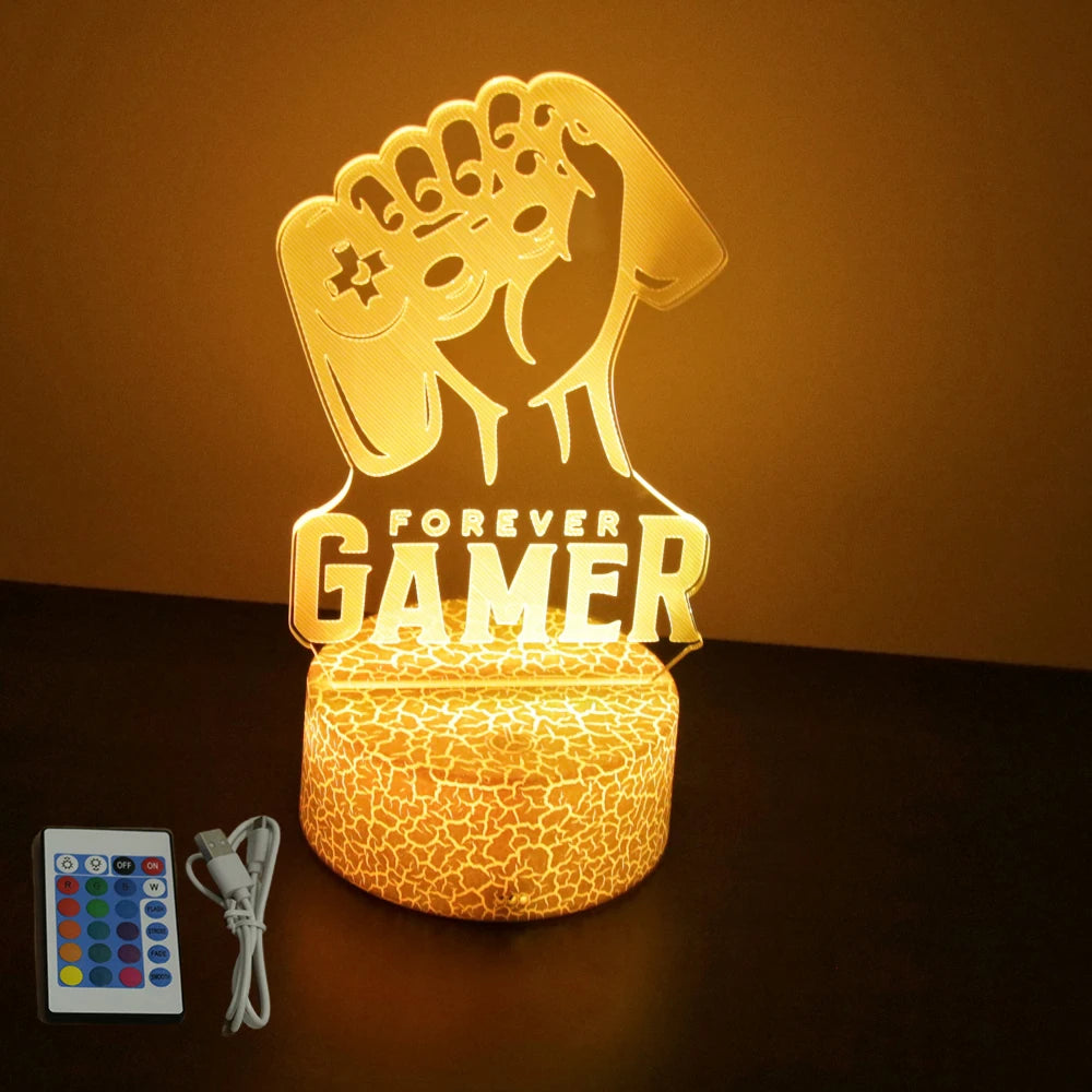 NEON GAMER 3D Lamp - LED Night Light