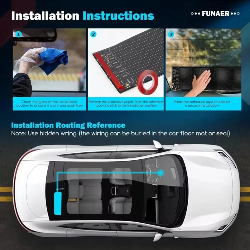 Car Windshield Animated LED Devil's Eye Flexible Folding Screen