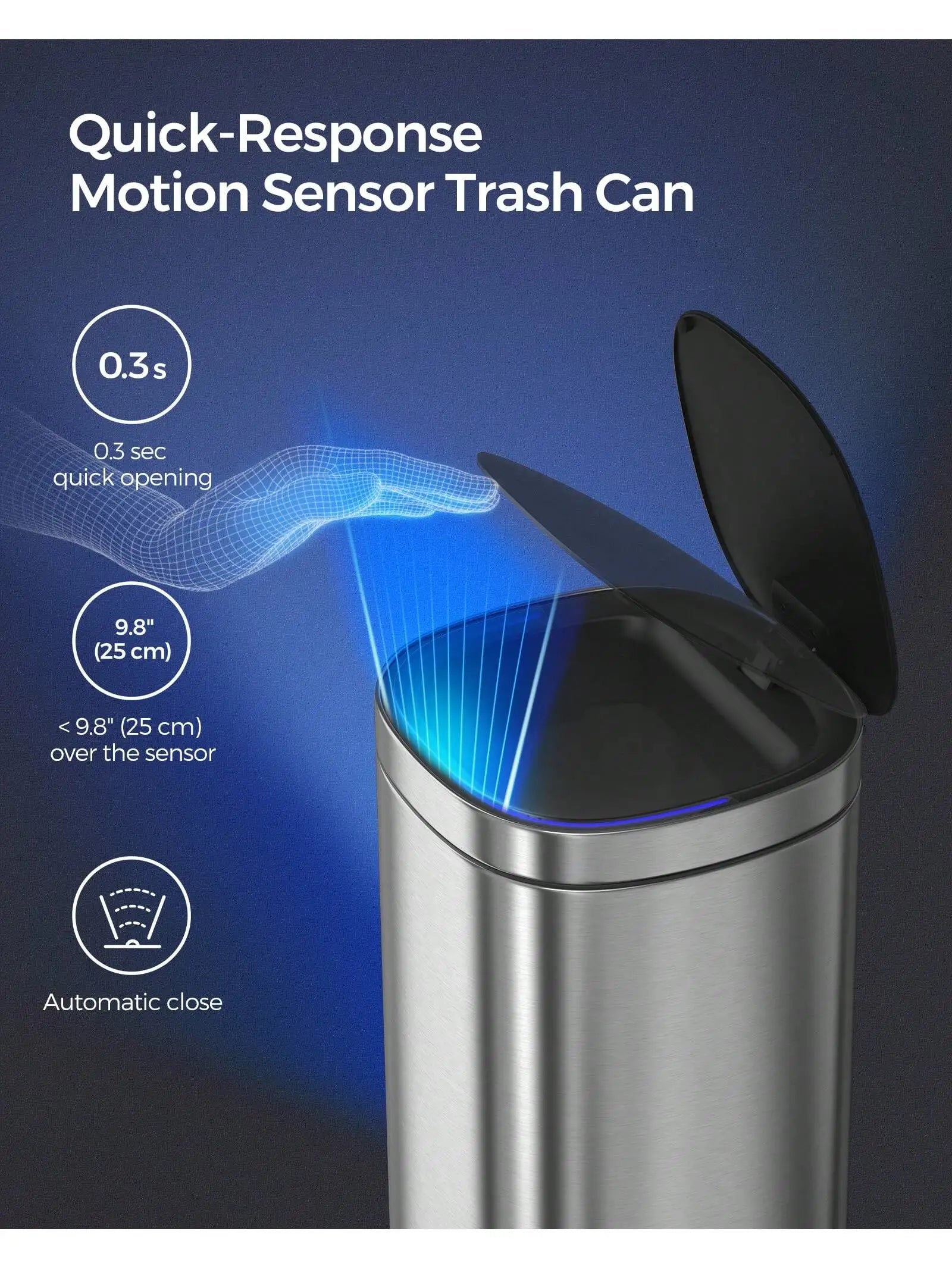 SONGMICS Motion Sensor Trash Can