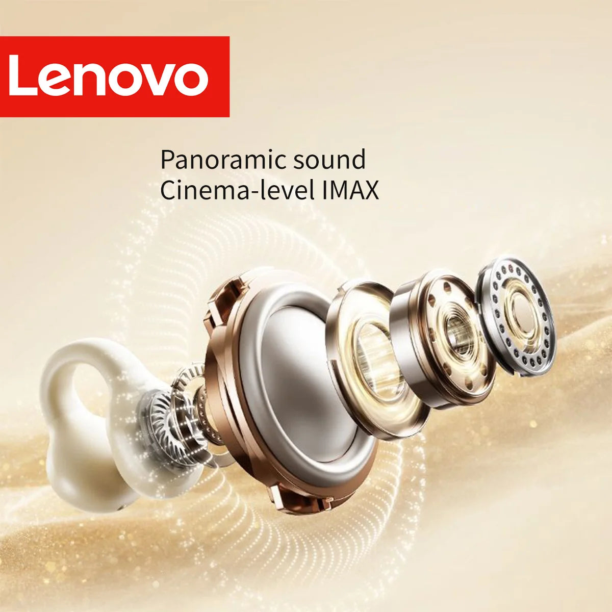 Lenovo Wireless Sport Earbuds Active Noise Cancelling Clip on