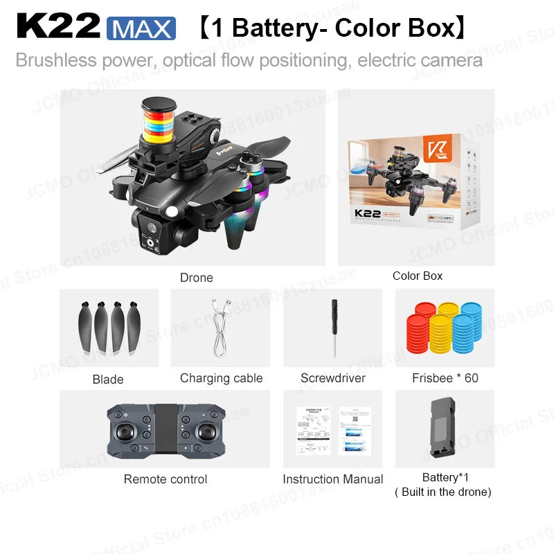 K22 MAX Frisbee Launch Drone with HD Dual Camera Remote Control Quadcopter