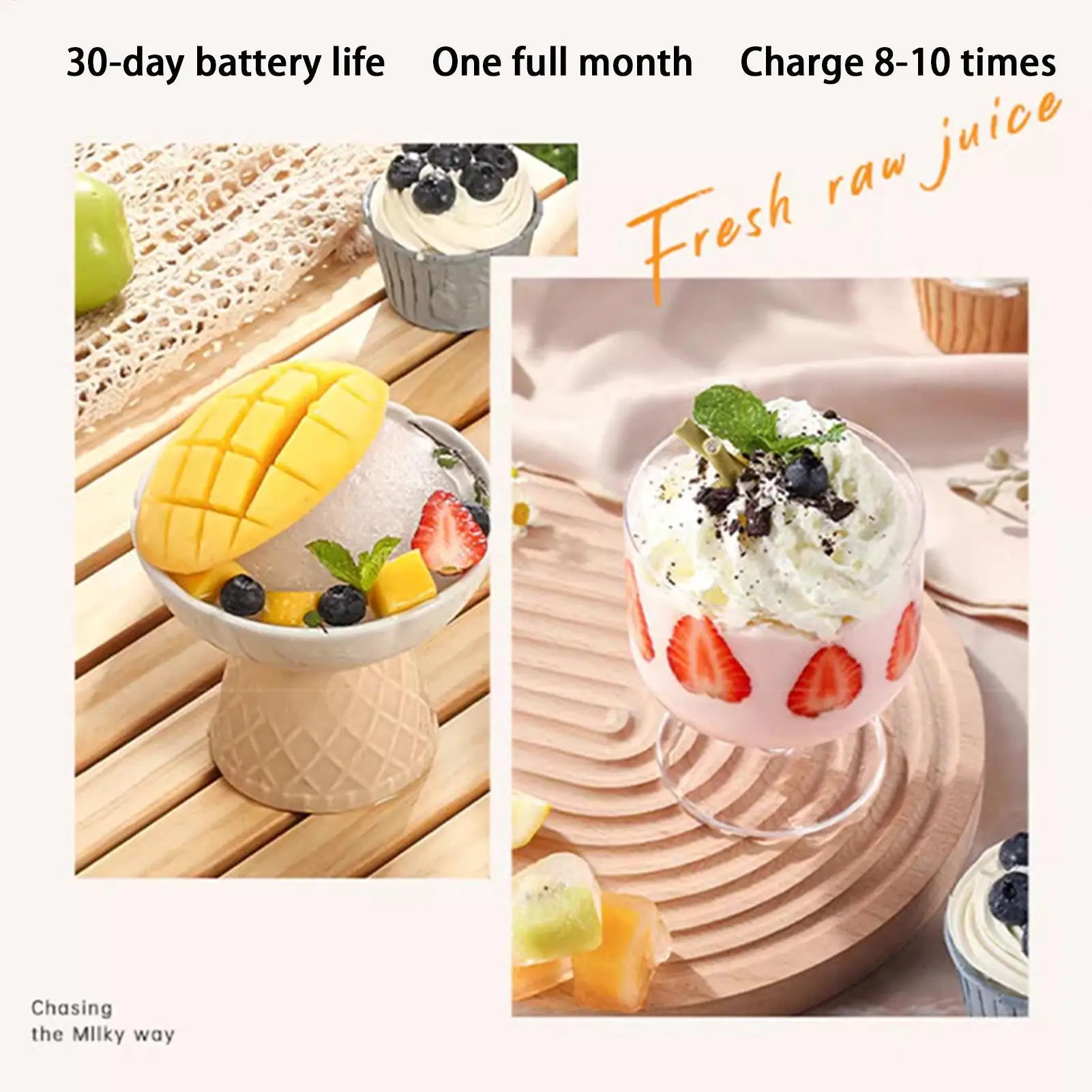 Rechargeable 6 Blades Electric Portable Juicer Cup Mixer