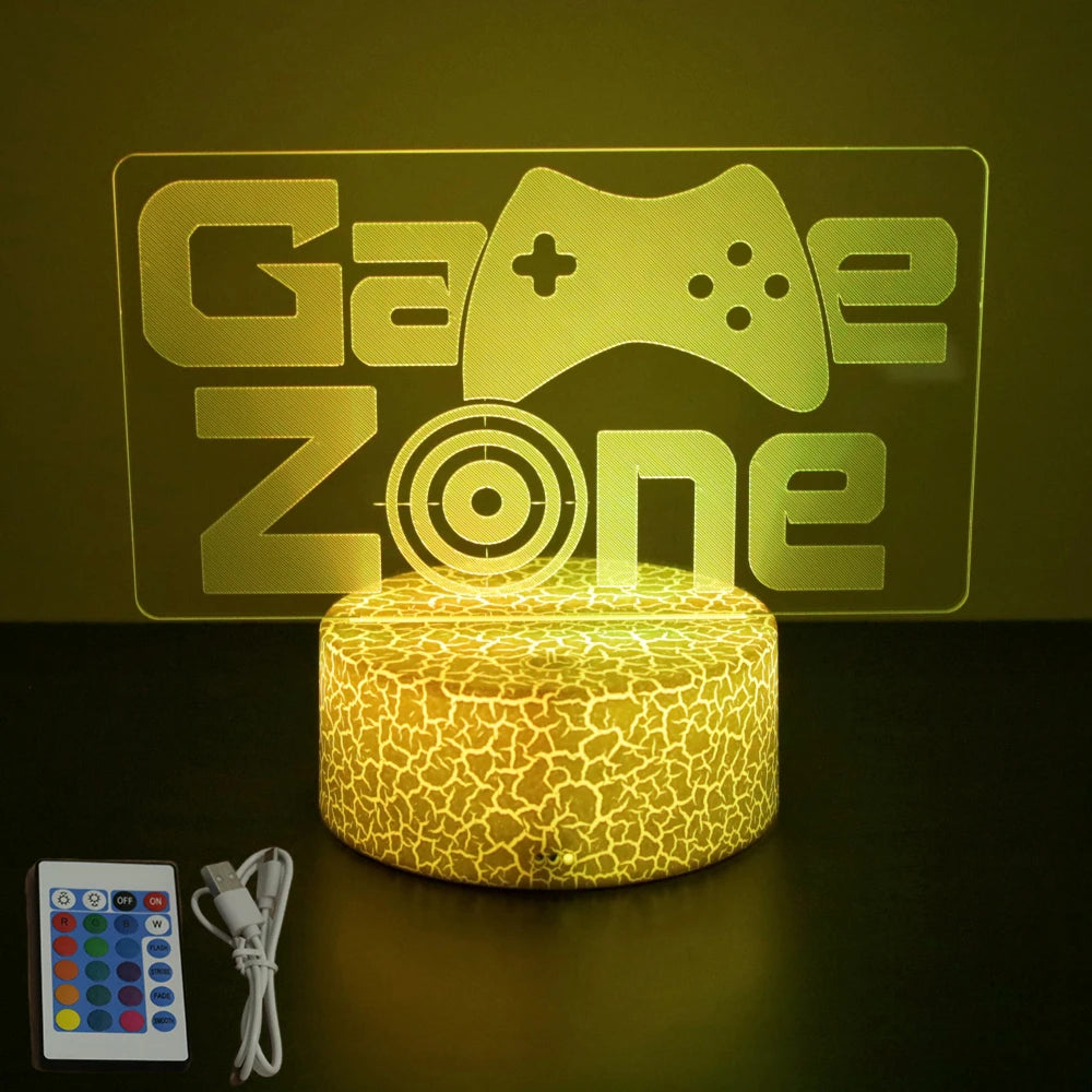 NEON GAMER 3D Lamp - LED Night Light