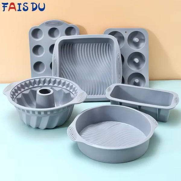 Gray Silicone High Temperature Resistant Cake Pan Cake Mold Muffin Pan Bread Pan