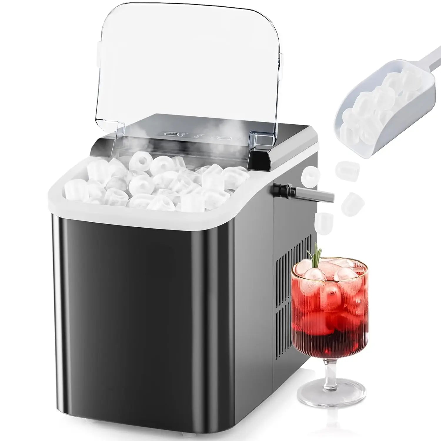 Portable Countertop 2 Sizes Bullet Cubes Ice maker Machine