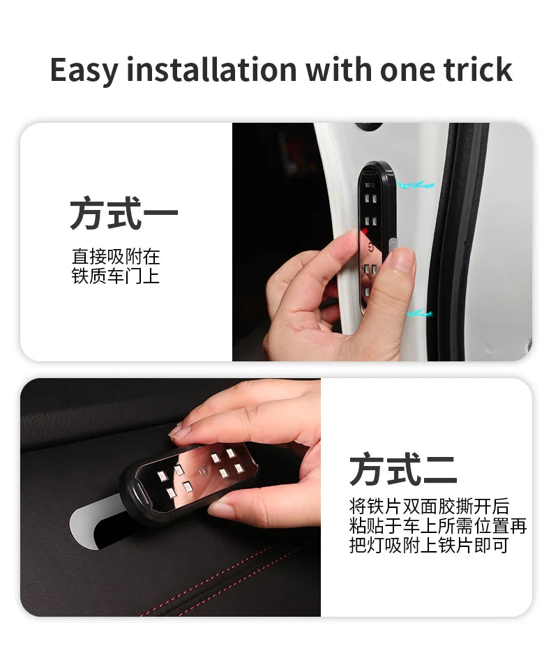 2Pcs Wireless Car RGB LED Door Lights