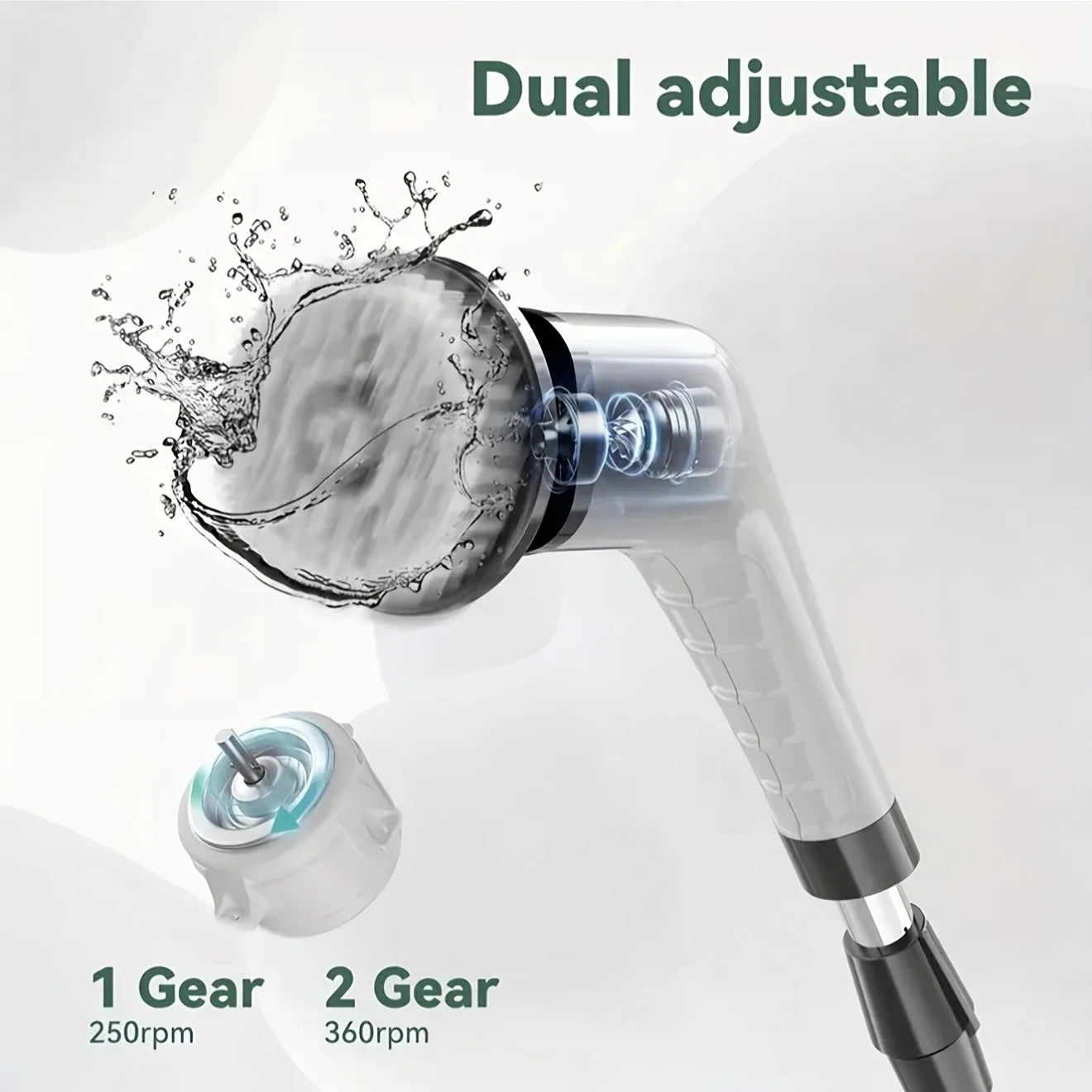 9-in-1 USB Rechargeable Electric Telescopic Handle Cleaning Brush 8 Brush Heads Multi-Surface Cleaner