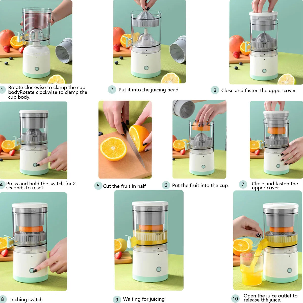 Electric USB Rechargeable Citrus Juicer