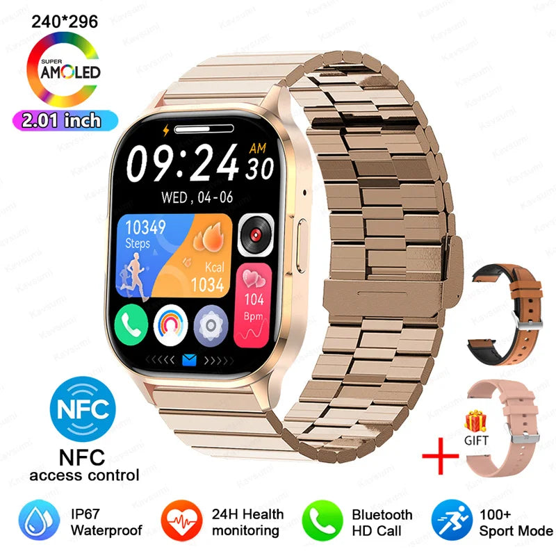 2026 Women Fashion Ultra Smartwatche 2.01"AMOLED Full Touch Screen For Android IOS