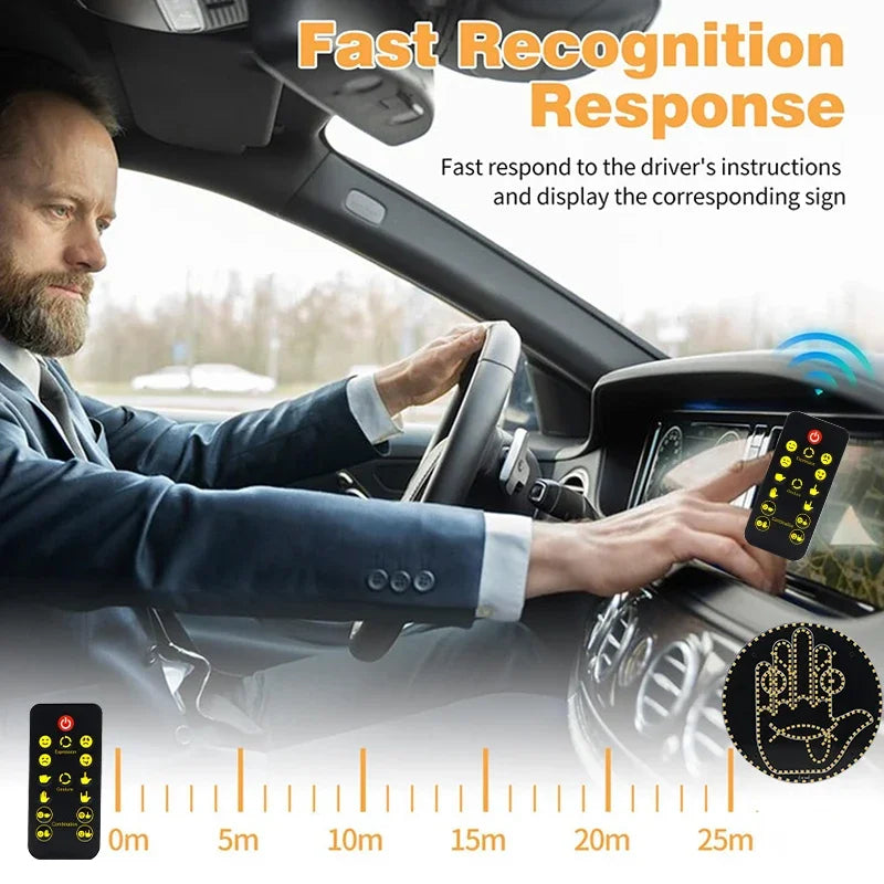 Expression Fun Gesture LED Car Rear Windshield Display Sign