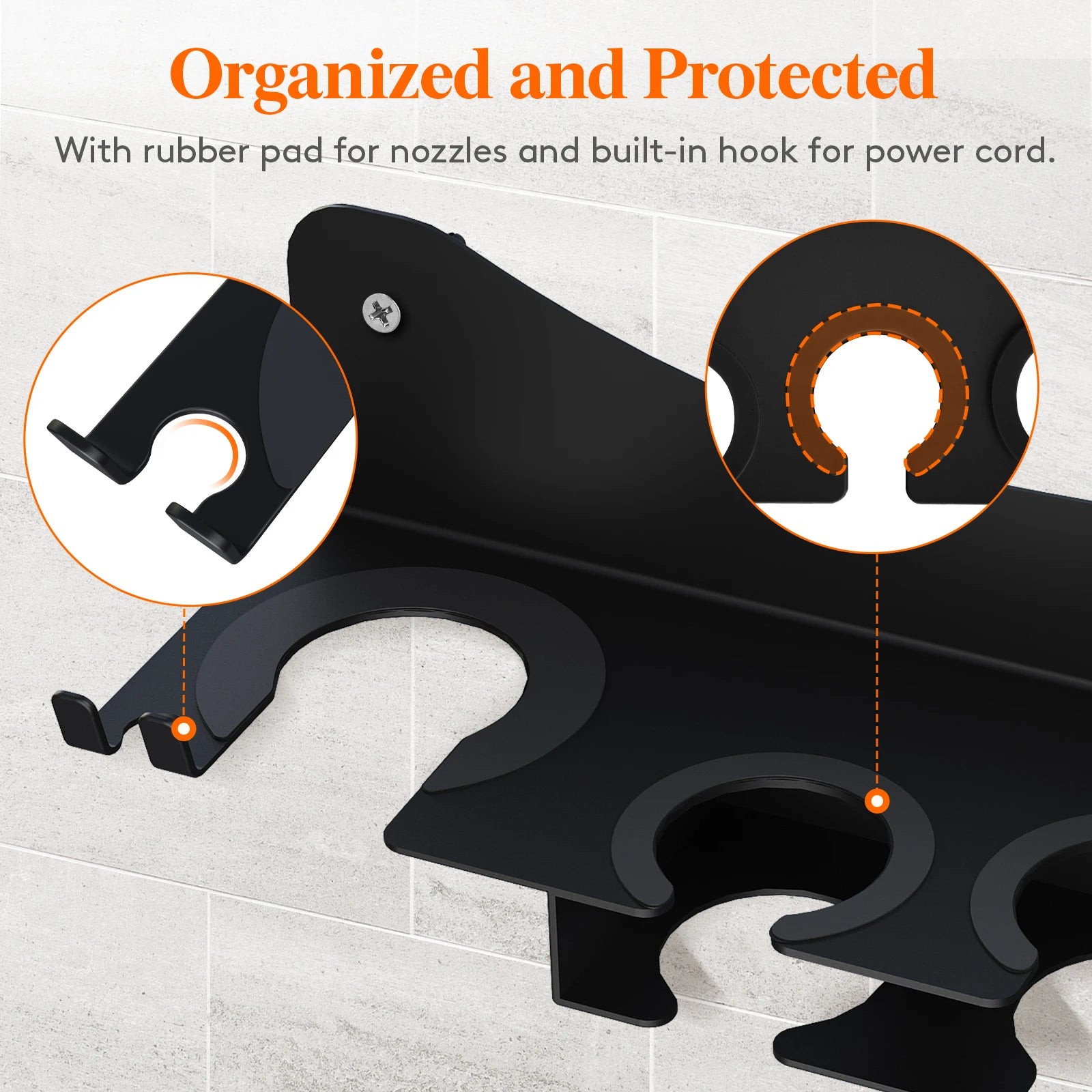 Wall Mounted Hair Dryer Holder and Tool Organizer for Dyson Hair Dryer