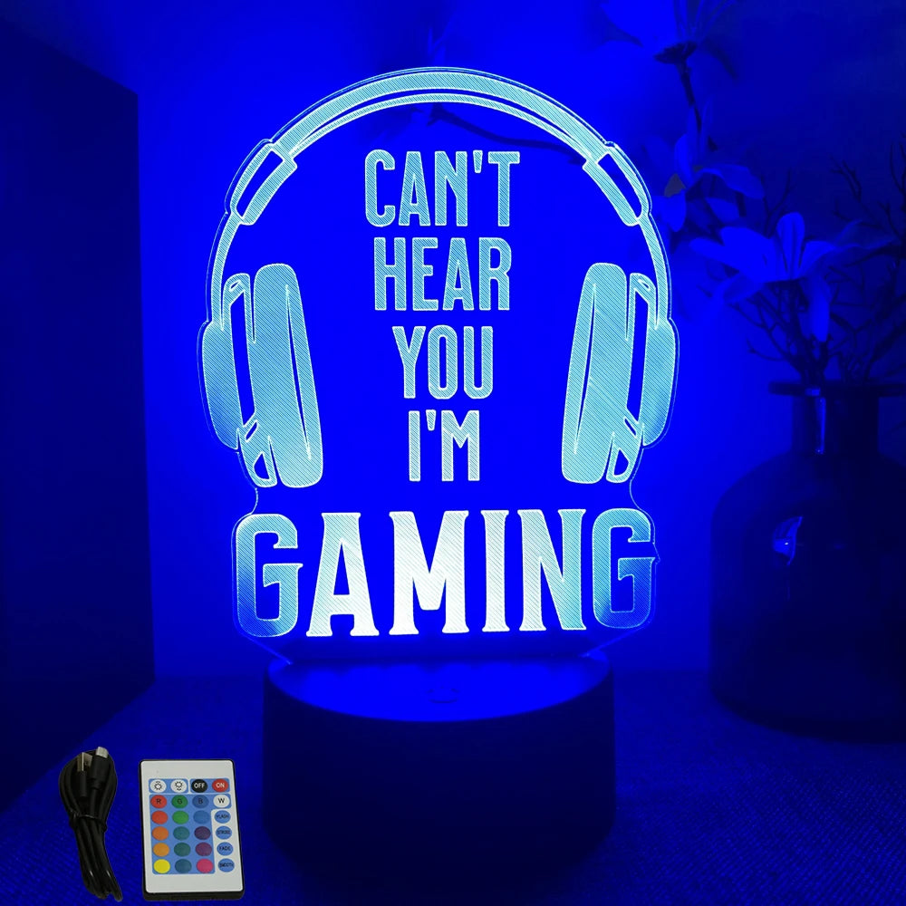 NEON GAMER 3D Lamp - LED Night Light