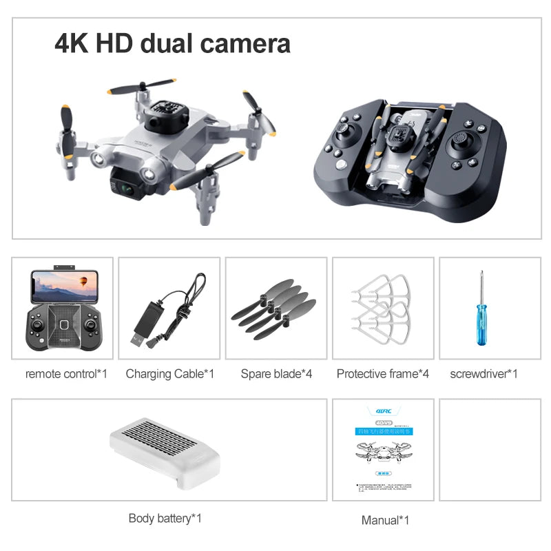 4D-V30 Mini Drone with HD 4K or 1080P Camera Five-sided Obstacle Avoidance Quadcopter