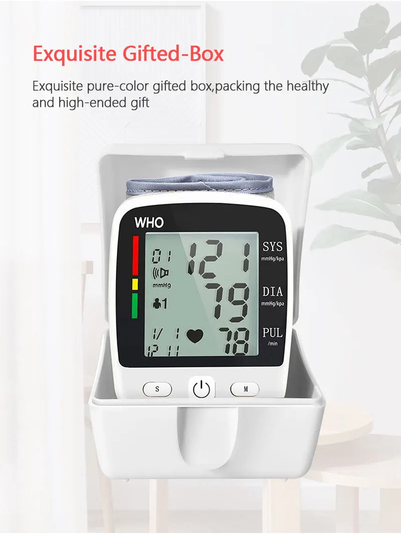 Digital LCD Rechargeable Wrist Blood Pressure Monitor
