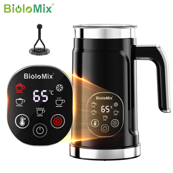 5-in-1 Hot & Cold Milk Frother with LED Touch Screen