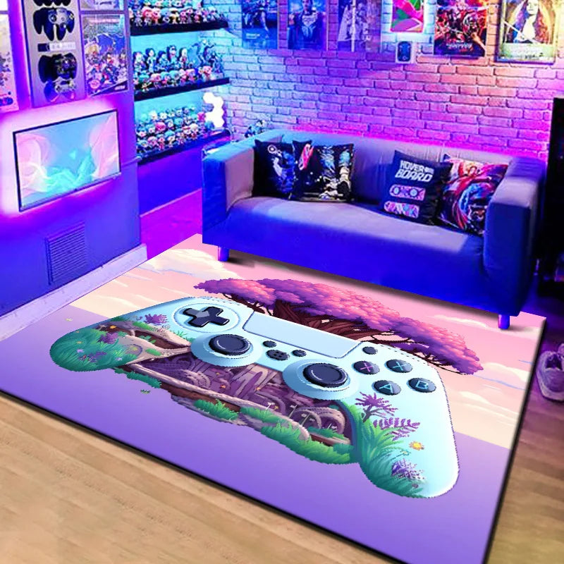 3D Gaming Handle Rug, Non-Slip, Dirt-Resistant