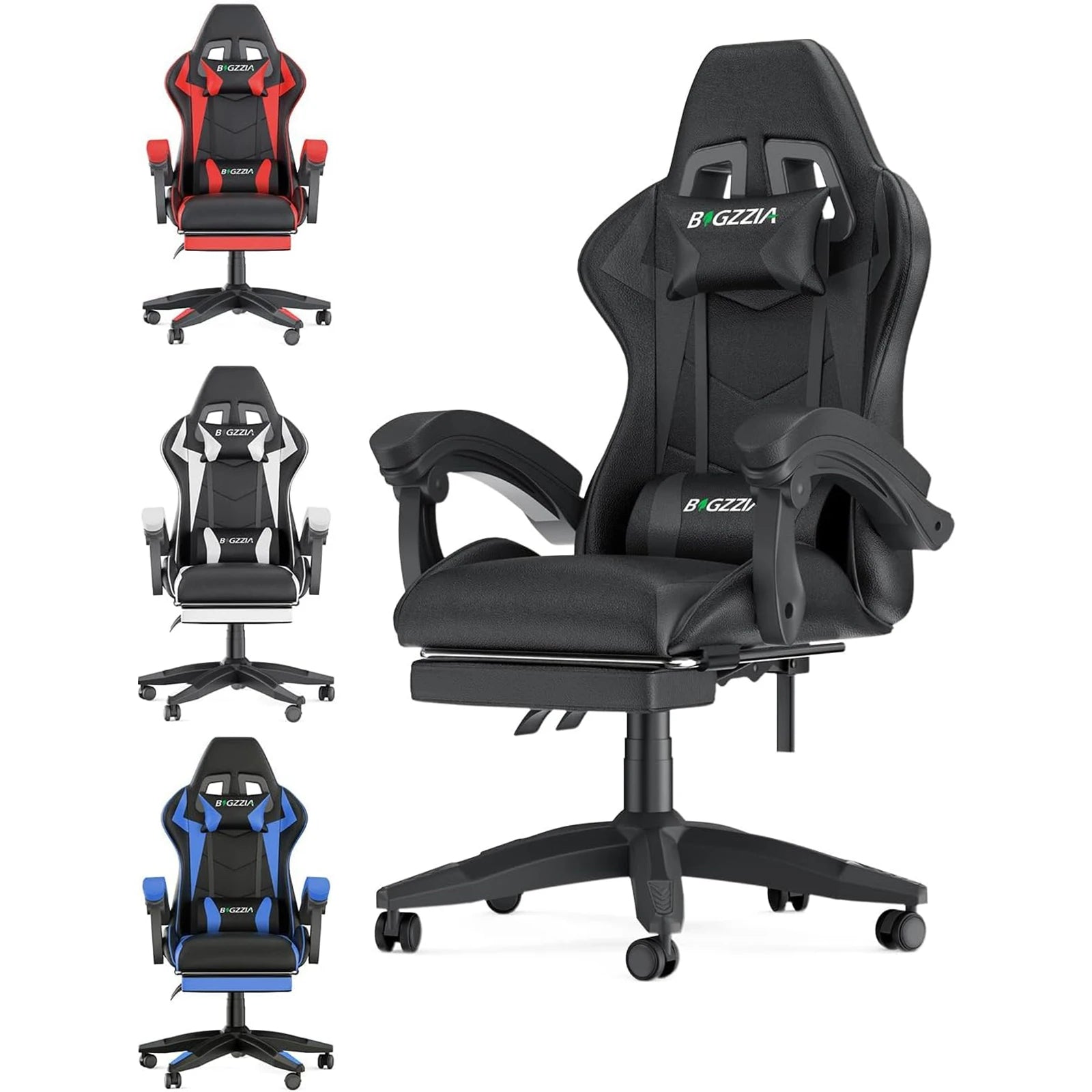 Gaming Chair with Footrest & Lumbar Support