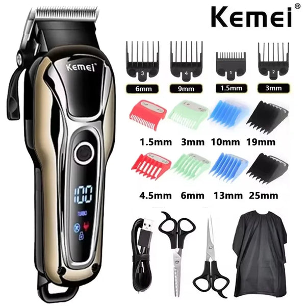 Kemei 1990 professional men's hair clipper with LCD display