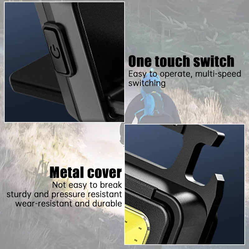 Rechargeable Super Bright Keychain Flashlight With 90° Foldable Side Lights