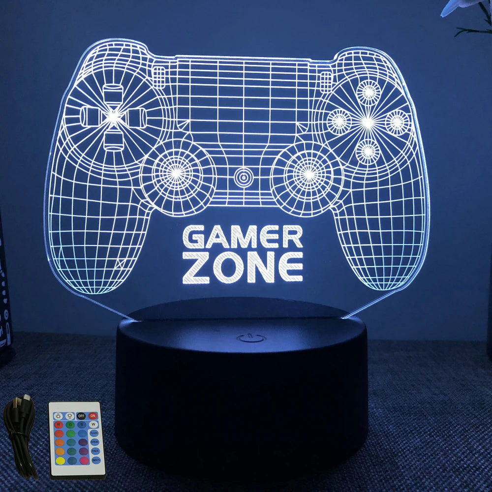 NEON GAMER 3D Lamp - LED Night Light