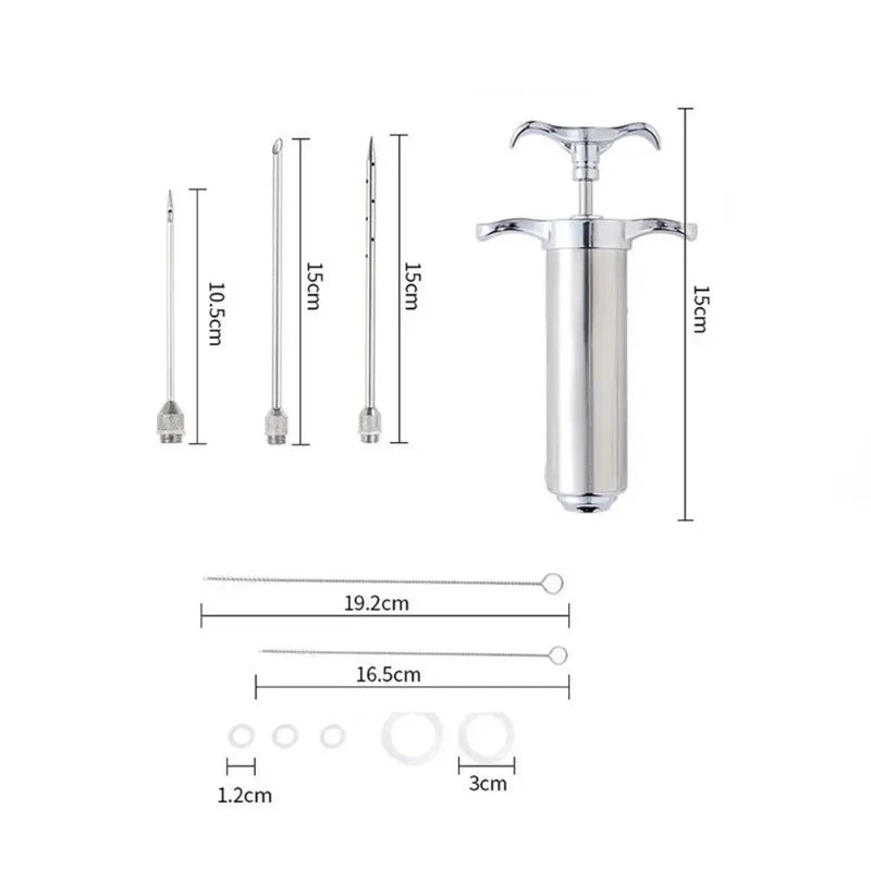 Stainless Steel Spice and Flavor Injector Syringe Set