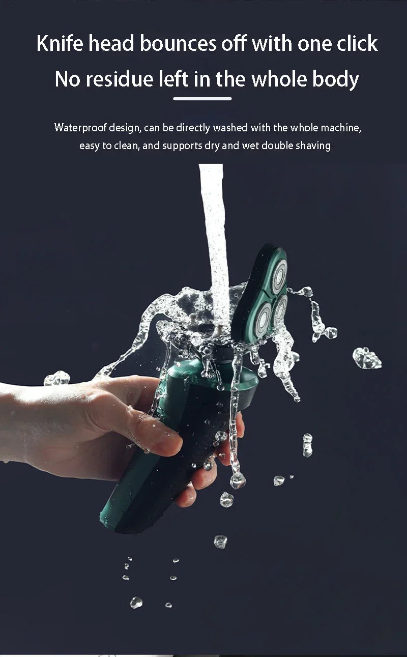 Smart USB Rechargeable LCD Digital Display Three-head Floating Razor