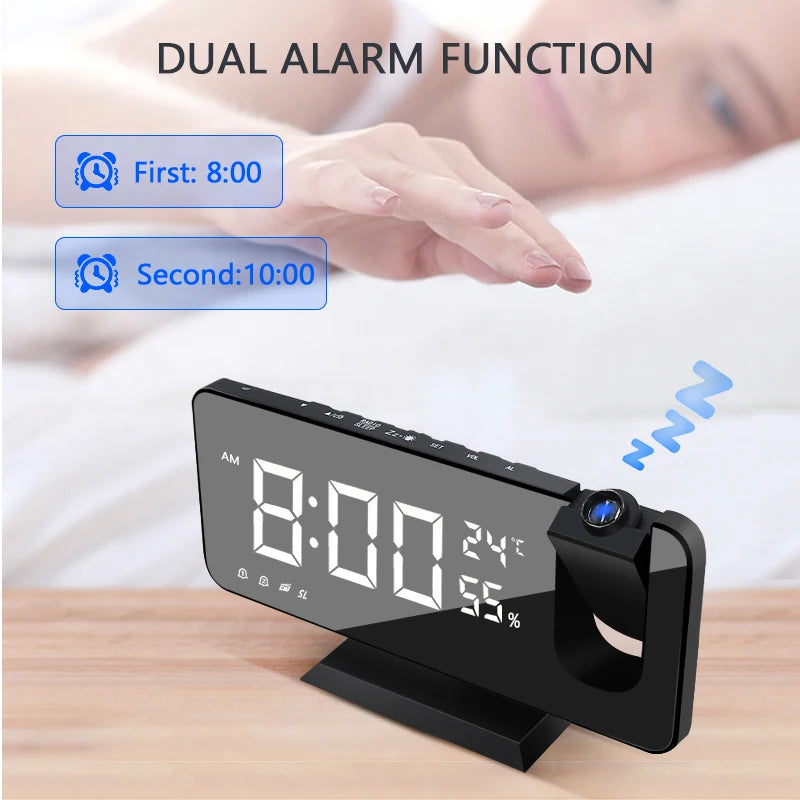 LED Digital Projector Alarm Clock with Radio