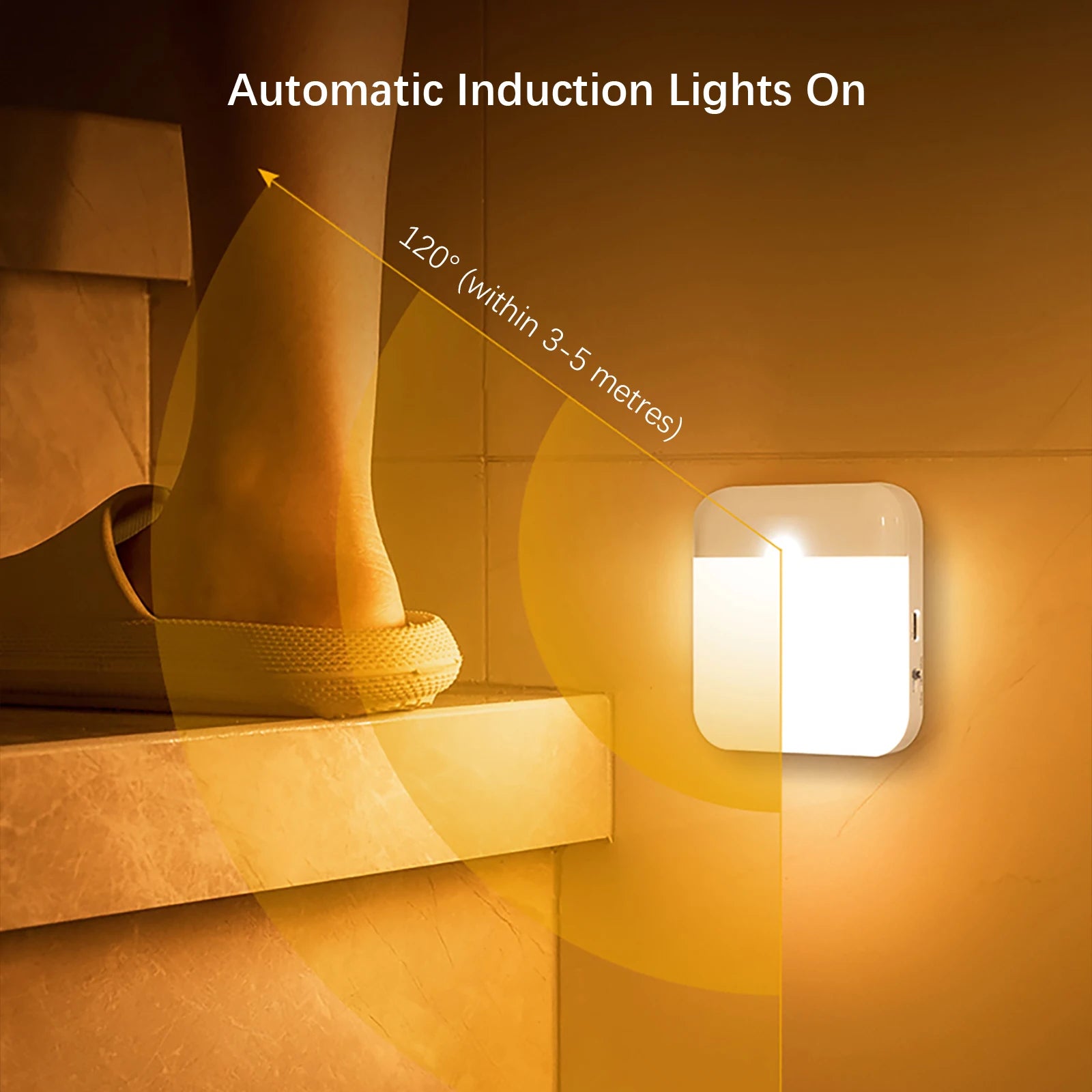 LED USB C Rechargeable Motion Sensor Light, Closet Light, Wall Lamp, Stairs, Closet or Kitchen