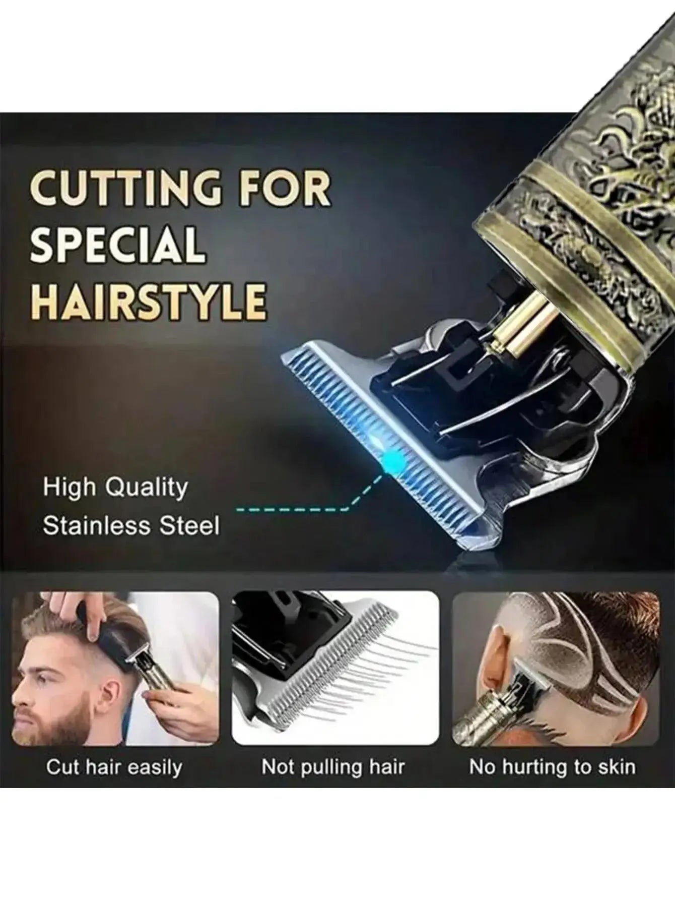 LCD Electric Rechargeable Sculpture Shaver And Hair Clipper For Men