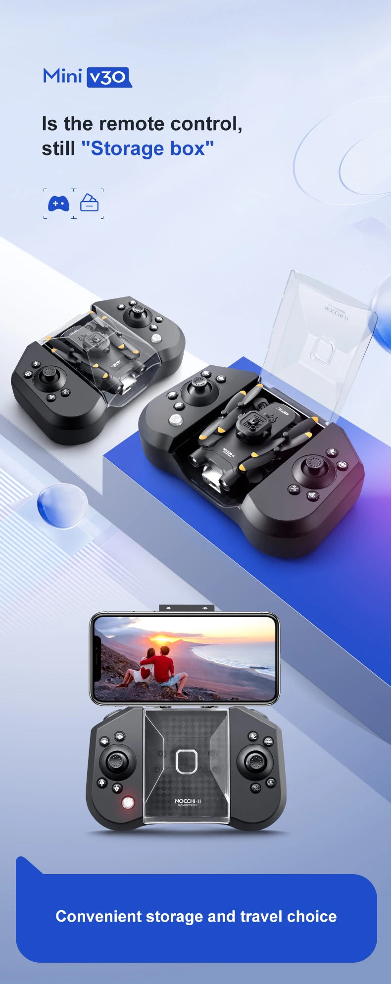 4D-V30 Mini Drone with HD 4K or 1080P Camera Five-sided Obstacle Avoidance Quadcopter