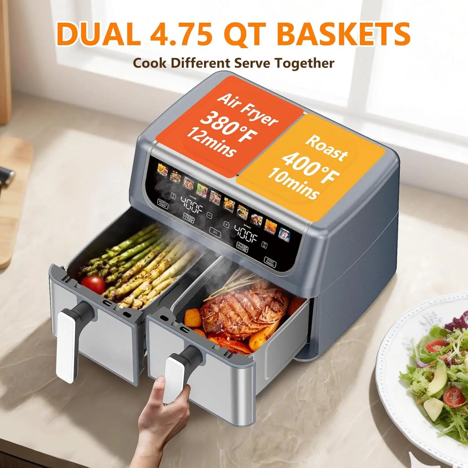 9.5 Quart Dual Basket Air Fryer